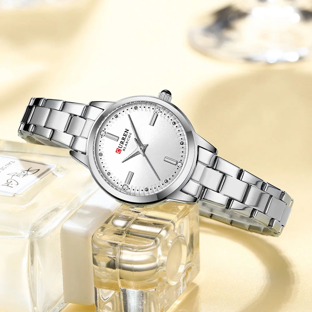 CURREN Original Quartz Watch for Women Fashion Elegant Ladies Watches Stainless Steel Waterproof Women's Wristwatch